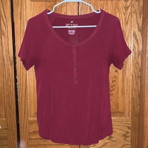 Soft & Sexy Half-button Up Tee Shirt